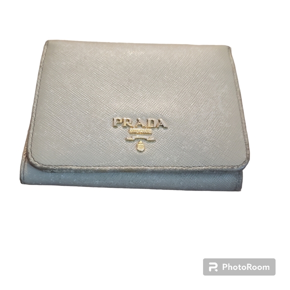 Prada Trifold Saffiano grey leather wallet - Picture 1 of 8